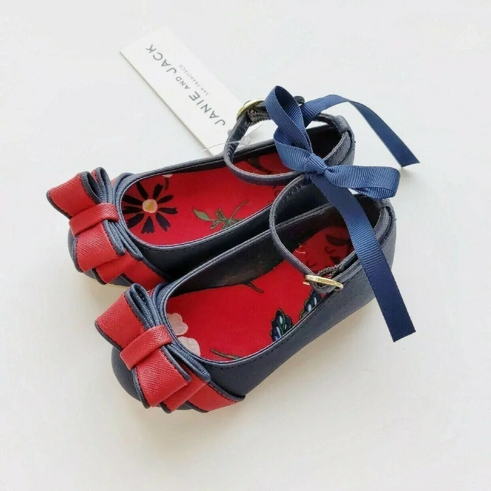 Janie & Jack 5 New Leather Dress Shoes Flats Baby Mary Janes Holiday